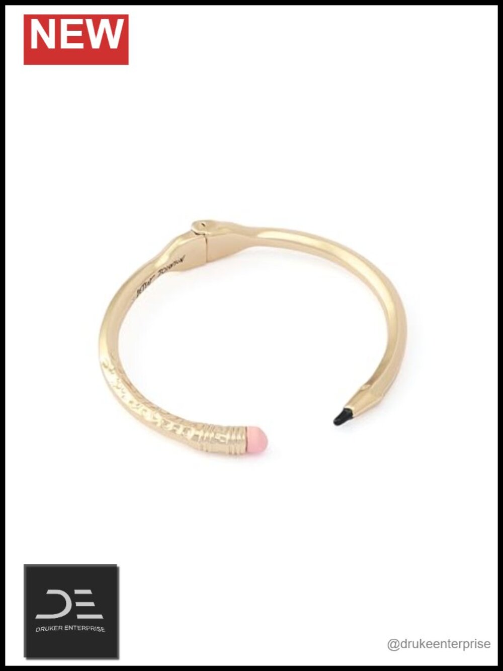 Enamel Metal Hinge Closure Pencil Bangle Bracelet